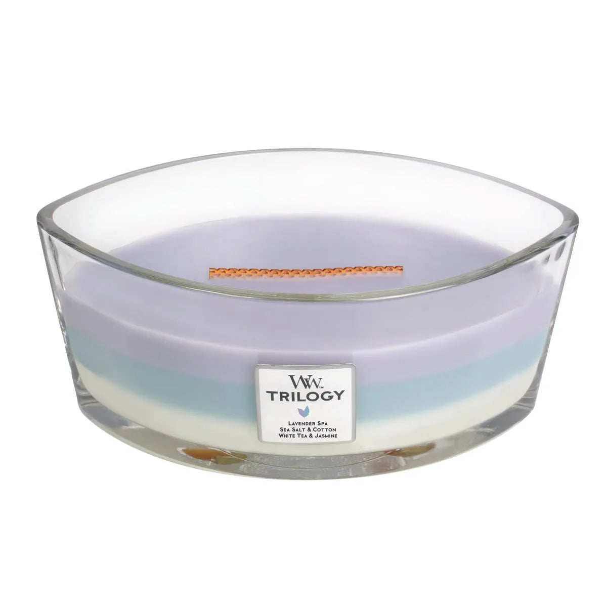WoodWick Kerze Calming Retreat Trilogy Ellipse mit knisterndem Docht, bis zu 50 Std Brenndauer