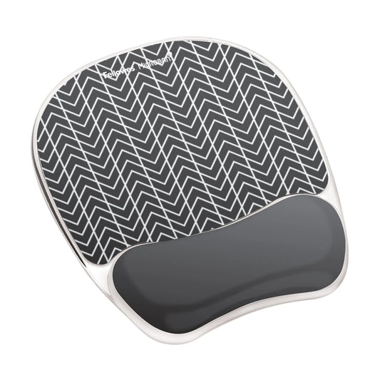 Fellowes Mousepad mit Handgelenkauflage Photo Gel Zick-Zack schwarz, weiß