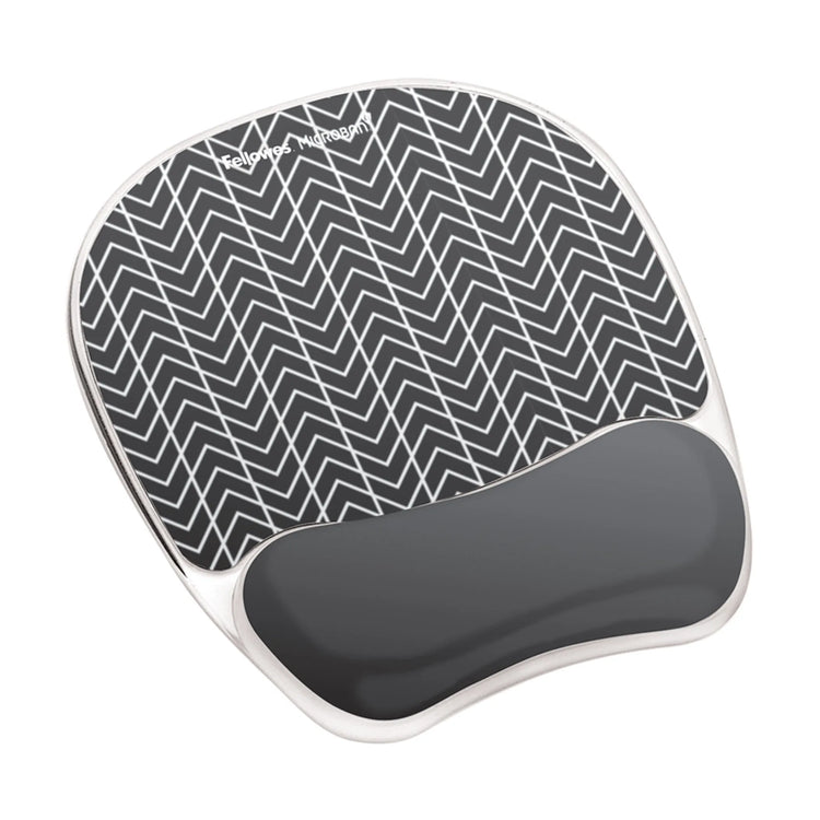 Fellowes Mousepad mit Handgelenkauflage Photo Gel Zick-Zack schwarz, weiß