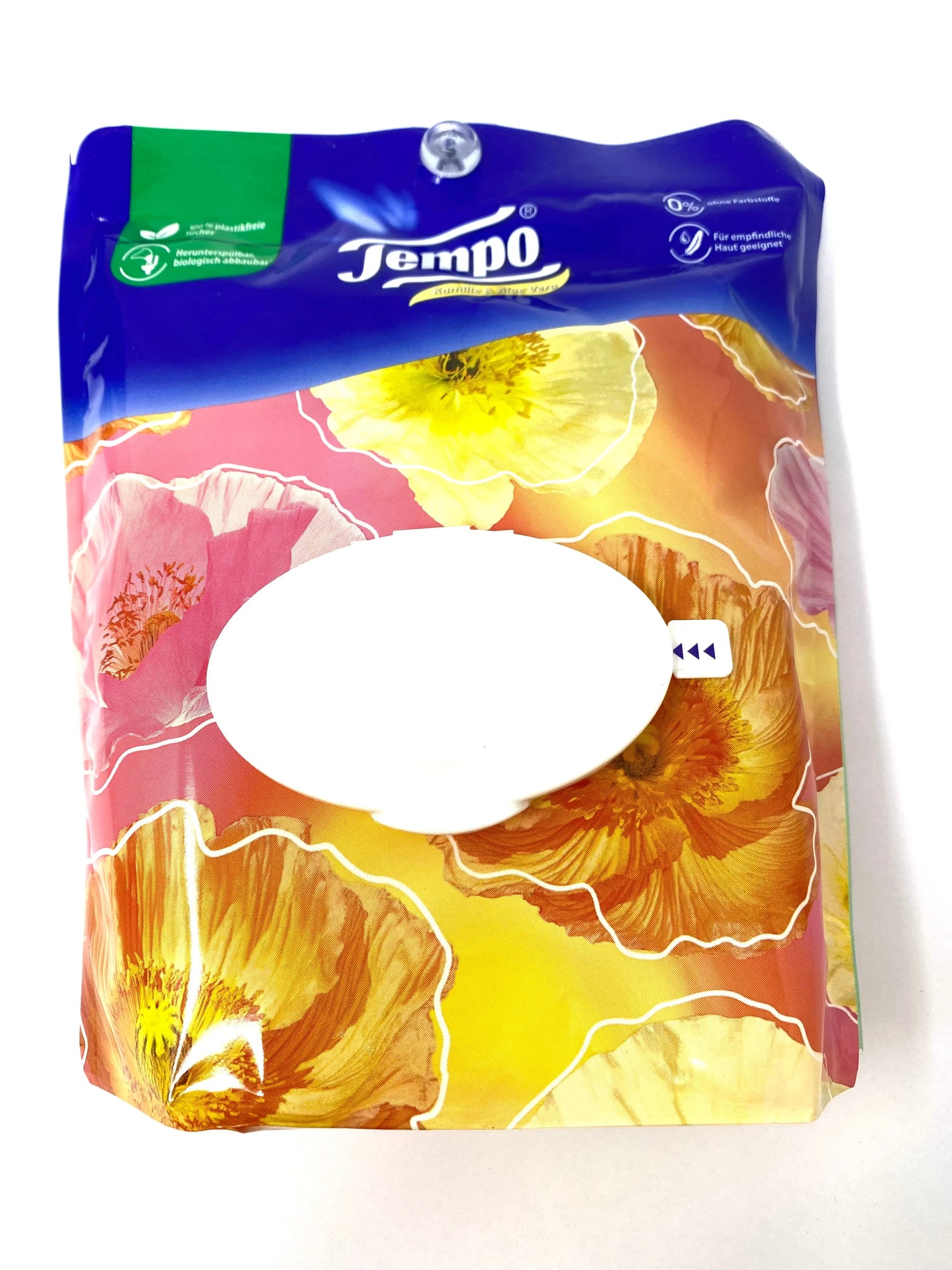 Tempo Feuchttücher Kamille & Aloe Vera 40 Tücher mit Saugnapf verschiedene Motive
