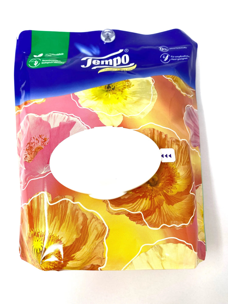 Tempo Feuchttücher Kamille & Aloe Vera 40 Tücher mit Saugnapf verschiedene Motive
