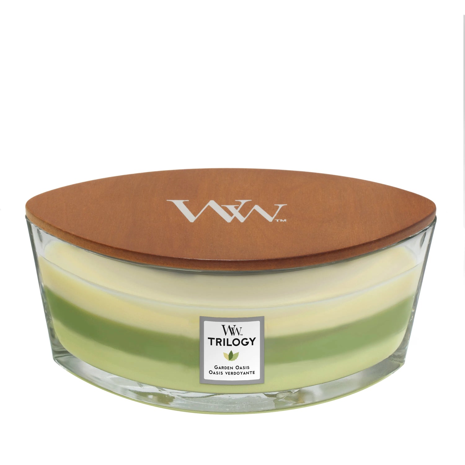 WoodWick Trilogy Elipse Garden Oasis mit knisterndem Docht, bis zu 50 Std Brenndauer