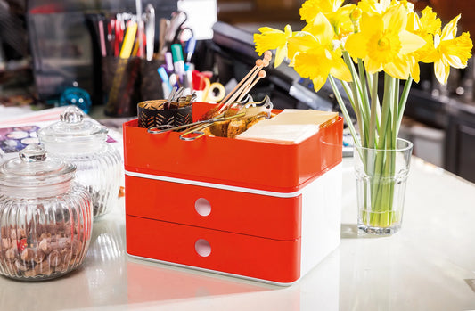 HAN Schubladenbox Smart Box plus ALLISON rot DIN A5 mit 3 Schubladen