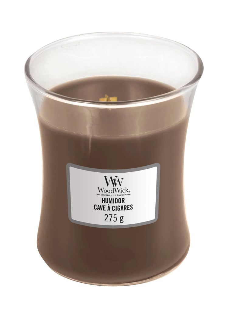 WoodWick knisternde Kerze Humidor mittel 275g Brenndauer bis zu 60 Std.