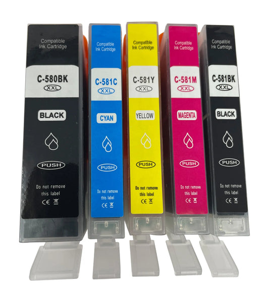 5 XXL kompatible Druckerpatronen von Wechselfaul als Ersatz für Canon PGI-580 CLI-581