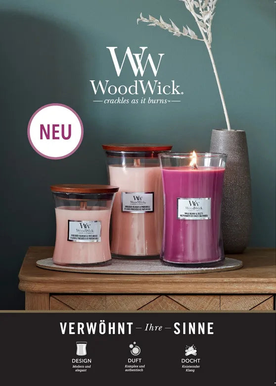 WoodWick Wild Berry & Beets, knisternde Kerze groß, 610g Brenndauer bis zu 130 Std NEUE FRÜHLINGSDÜFTE EDITION
