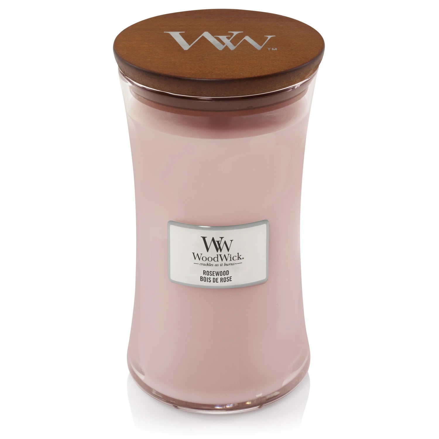 WoodWick Duftkerze Rosewood Large 610g mit knisterndem Docht, bis zu 130 Std. Brenndauer