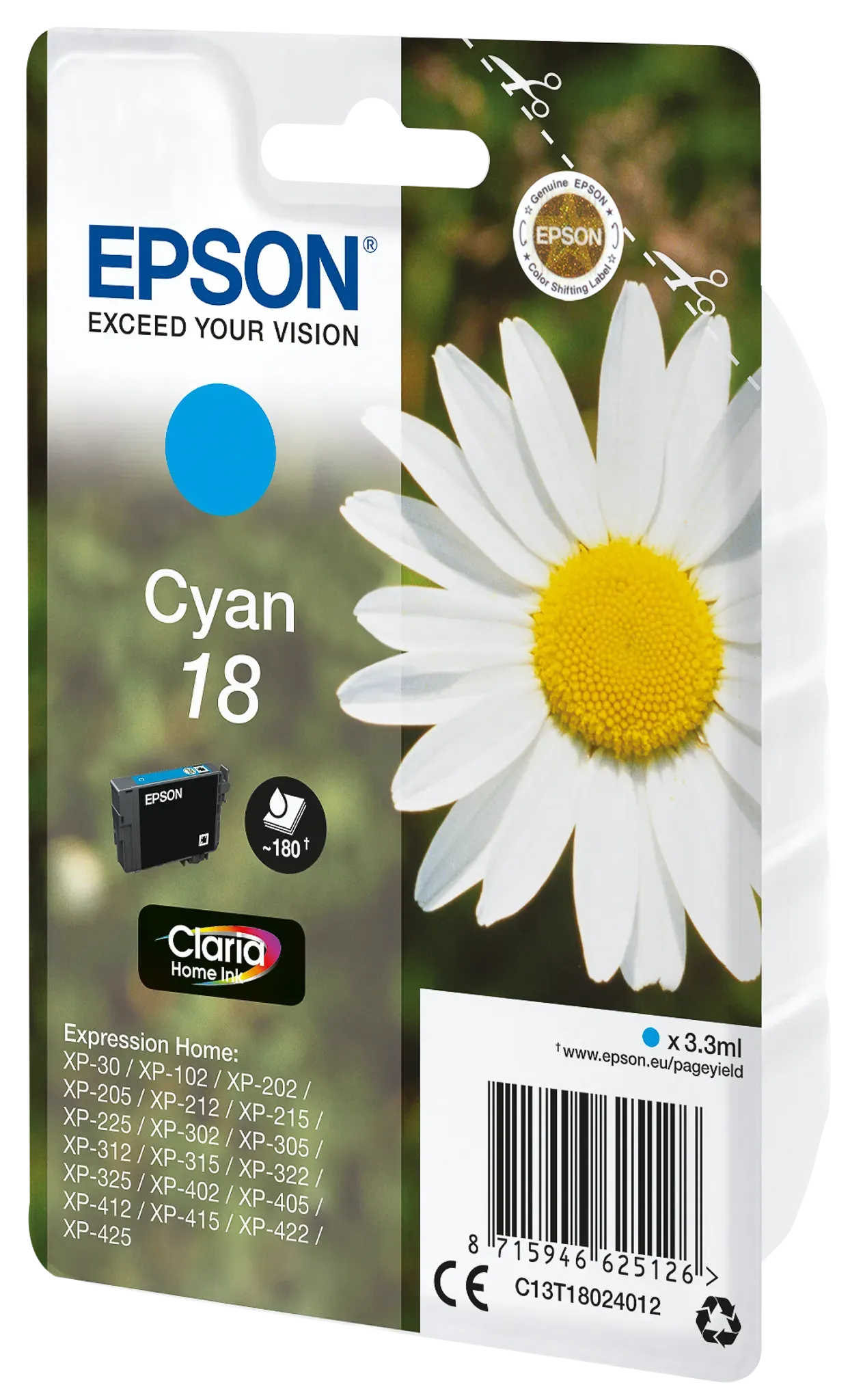 EPSON 18 / T1802 cyan Tintenpatrone