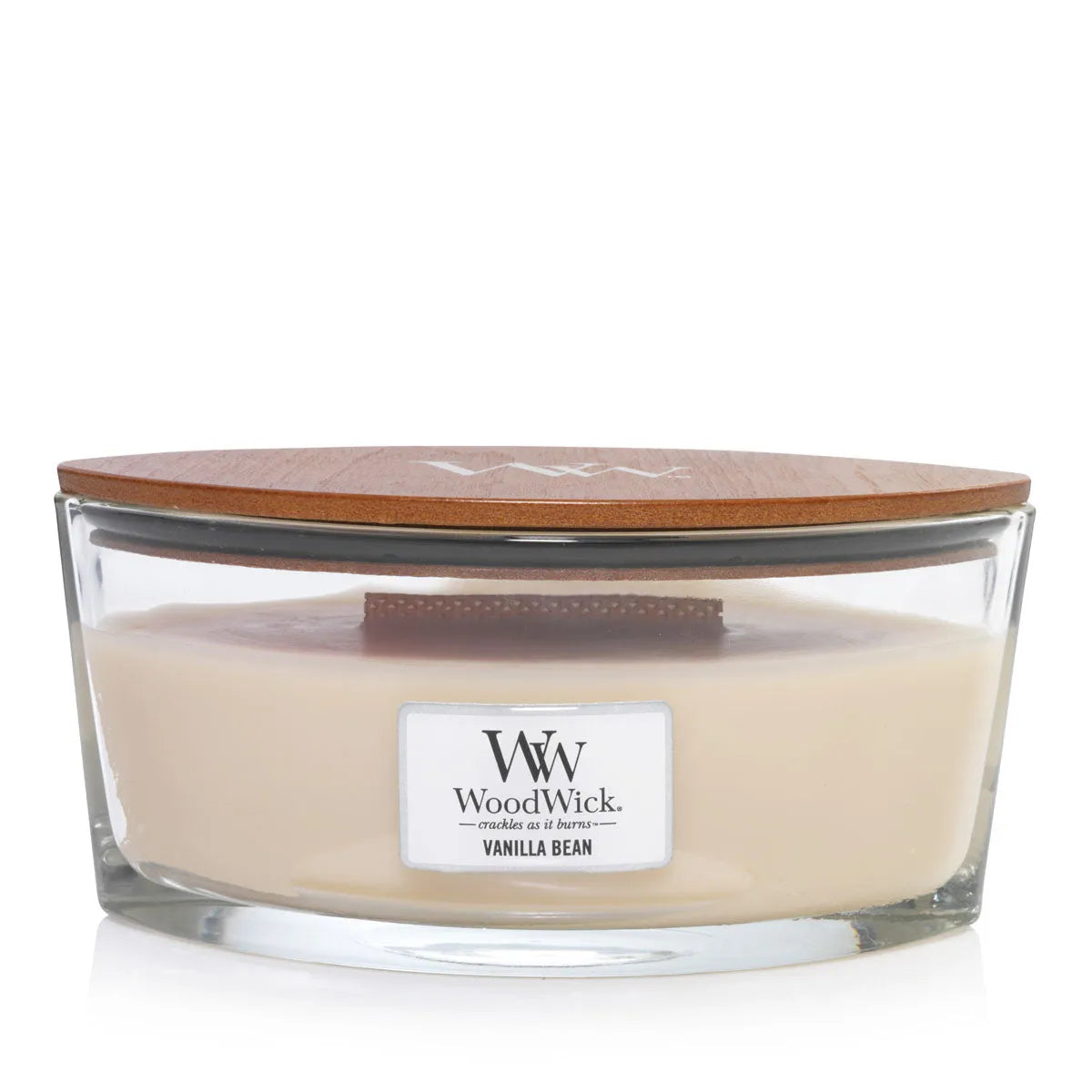 WoodWick knisternde Kerze Ellipse Vanilla Bean bis zu 50 Std. Brenndauer