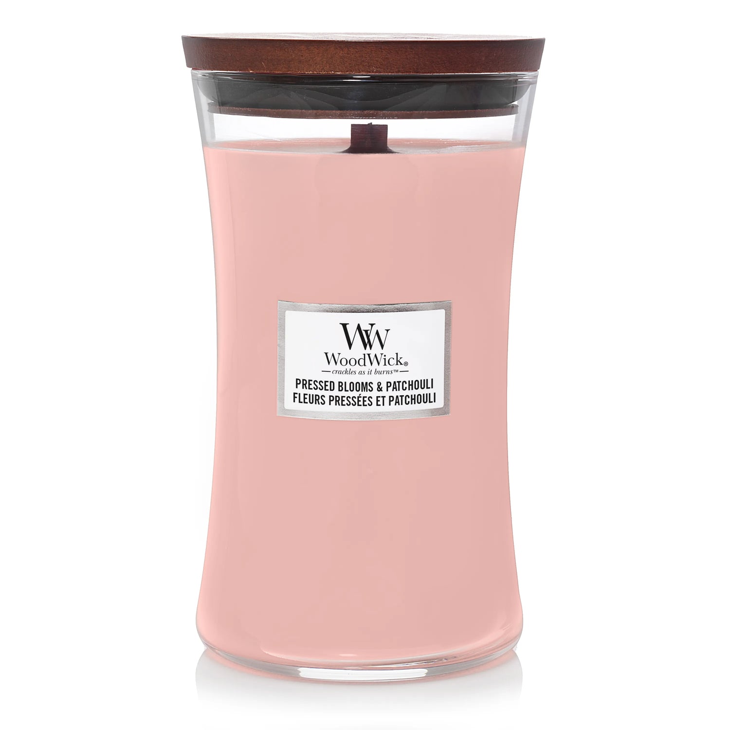 WoodWick Large Kerze mit knisterndem Docht Pressed Blooms Patchouli 610g Inhalt