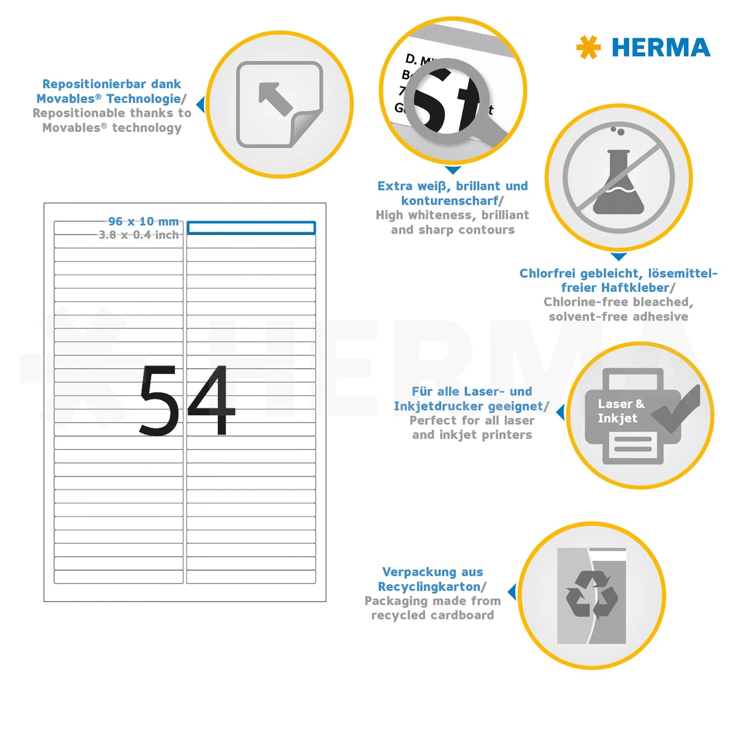 1.350 HERMA Etiketten 10015 weiß