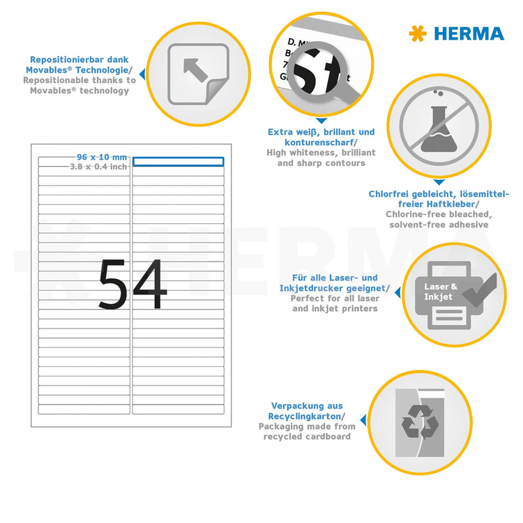 1.350 HERMA Etiketten 10015 weiß