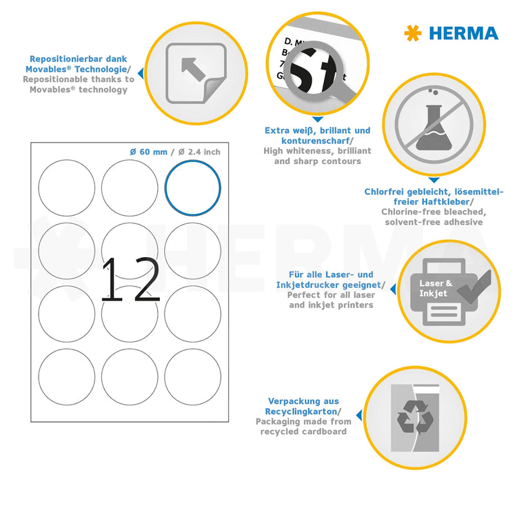 300 HERMA Etiketten 5067 weiß