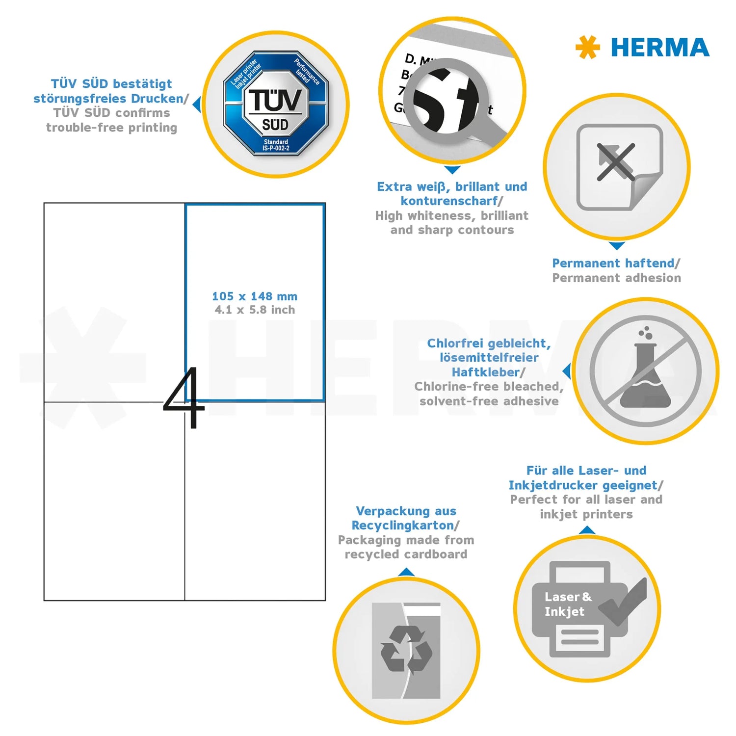 100 HERMA Etiketten 5063 weiß