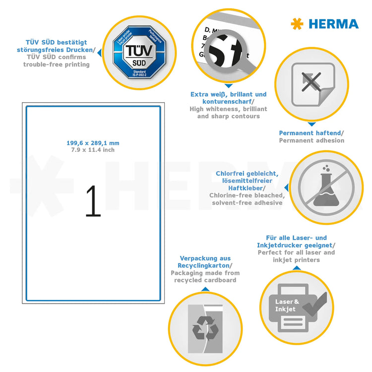 100 HERMA Adressetiketten 4252 weiß