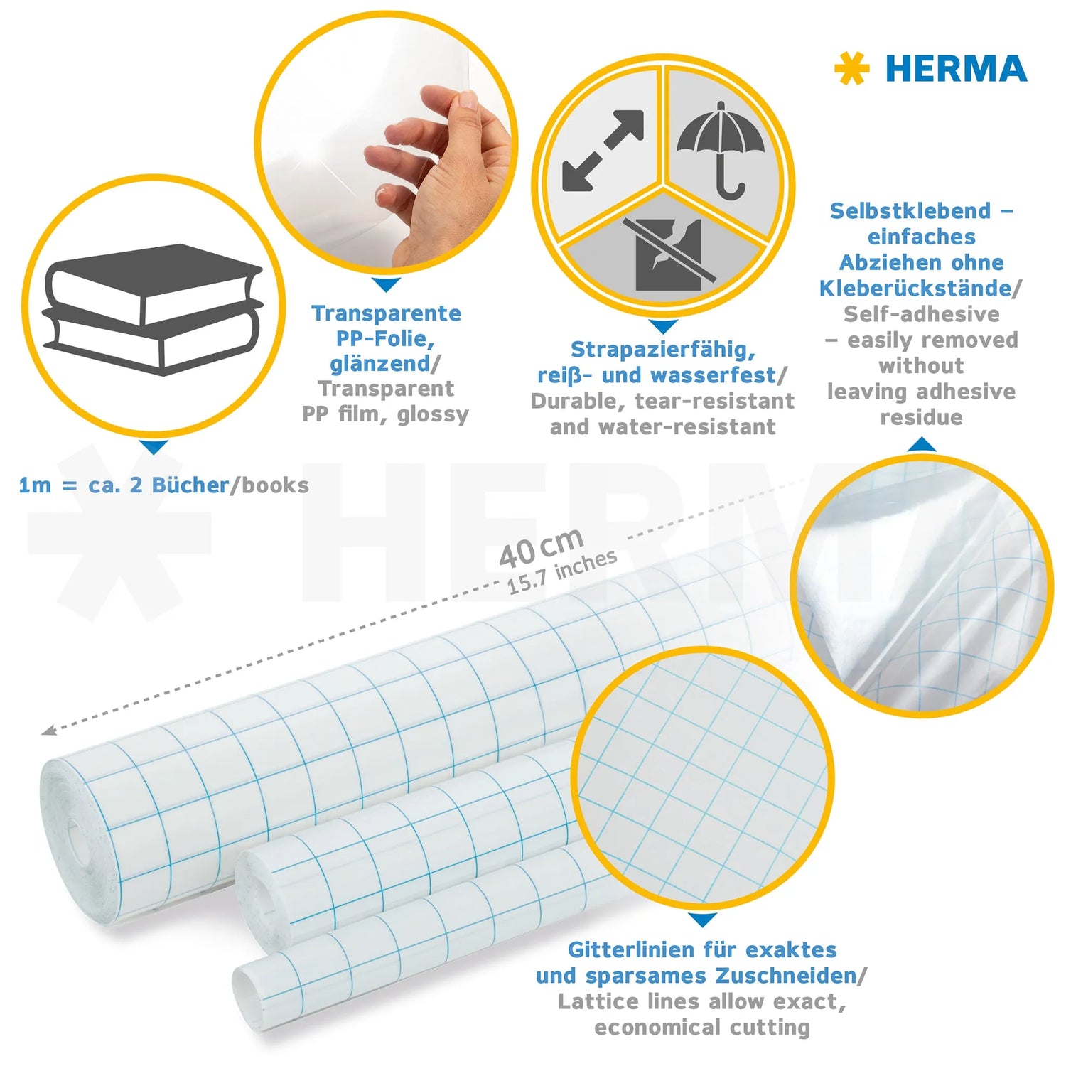 HERMA Bucheinbandfolie selbstklebend 15,0 m