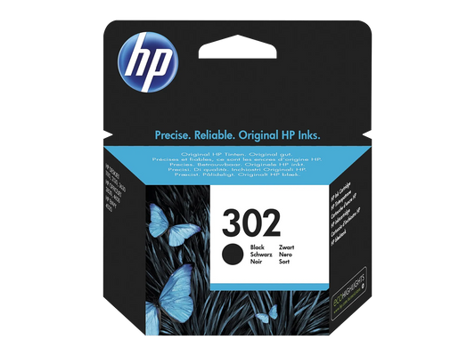 HP 302 schwarz Tintenpatrone  F6U66AE