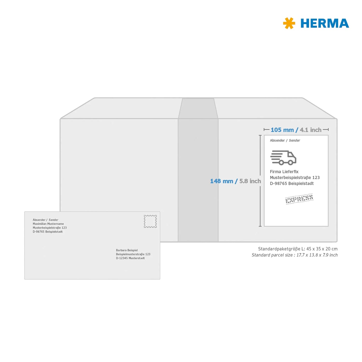 100 HERMA Typenschild-Etiketten 4216 silber