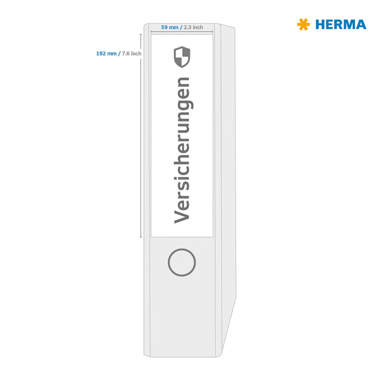 100 HERMA Ordneretiketten 5123 weiß für 7,0 - 8,0 cm Rückenbreite