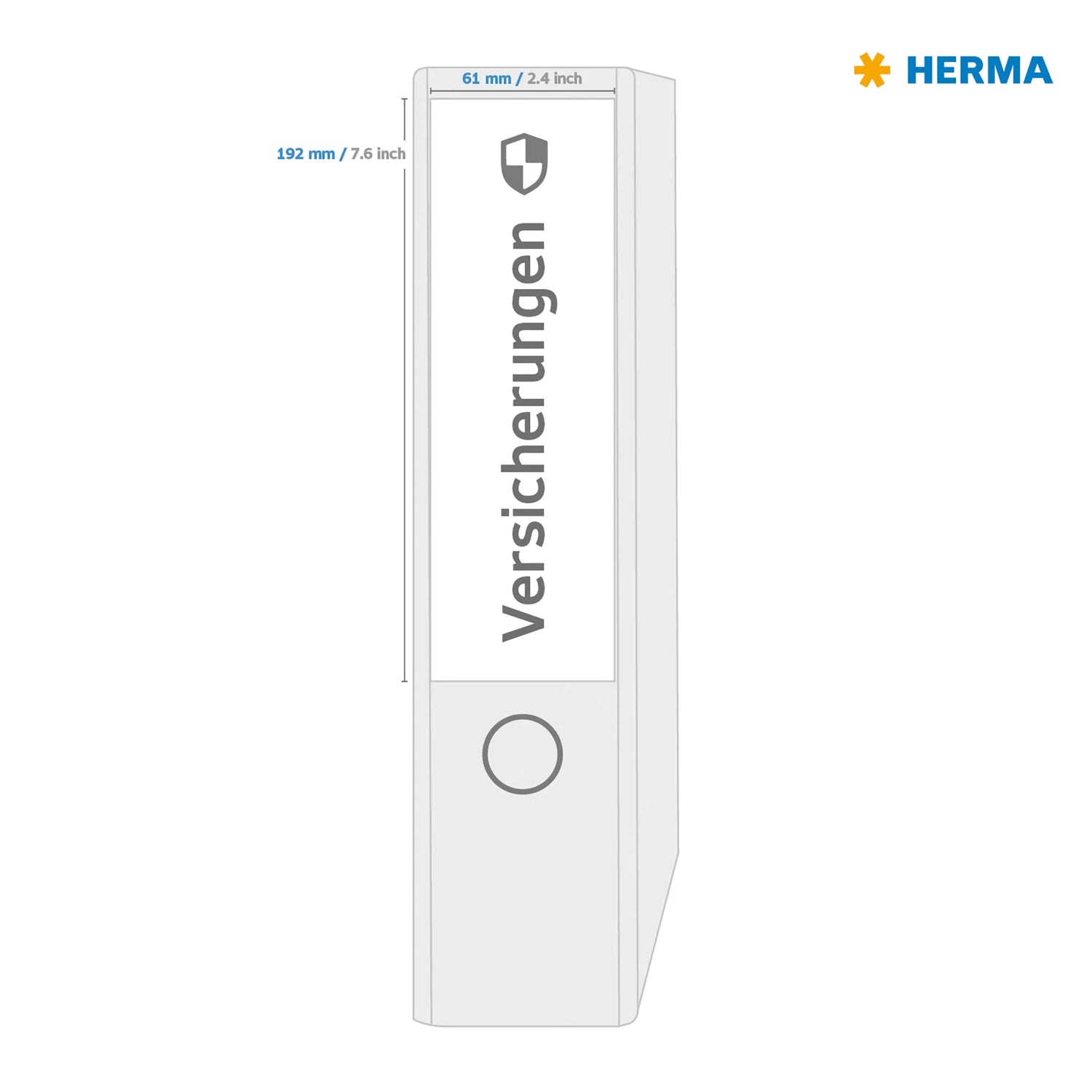 100 HERMA Ordneretiketten 4826 weiß für 7,0 - 8,0 cm Rückenbreite