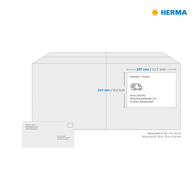 10 HERMA Typenschild-Etiketten 4593 silber
