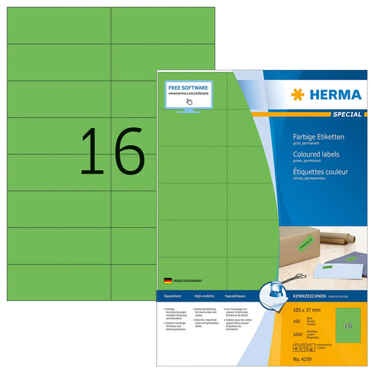 1.600 HERMA Etiketten 4259 grün
