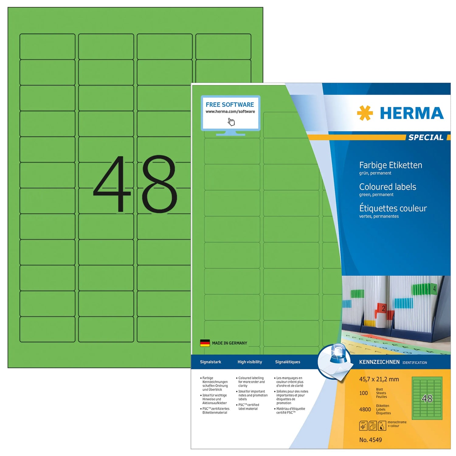 4.800 HERMA Etiketten 4549 grün