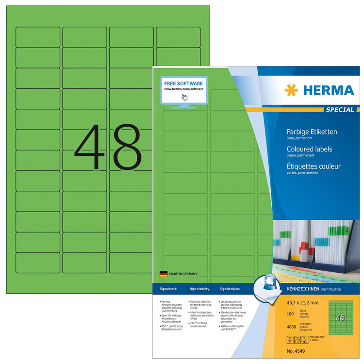 4.800 HERMA Etiketten 4549 grün