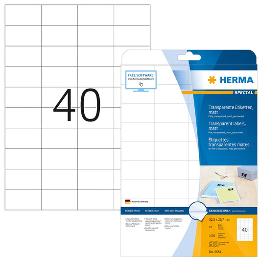1.000 HERMA Folienetiketten 4684 transparent
