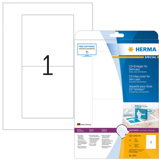 25 HERMA CD-Einleger 5033 weiß