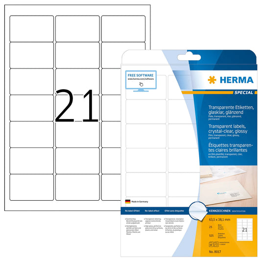 525 HERMA Folienetiketten 8017 transparent