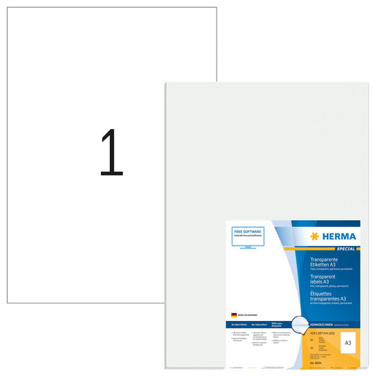 50 HERMA Folienetiketten 8694 transparent