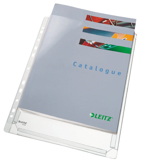 LEITZ Maxi Prospekthülle Standard/4756-30-03, glasklar, A4, 170my, Inh. 5