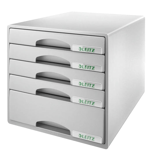 LEITZ Schubladenbox Plus grau DIN A4 mit 5 Schubladen