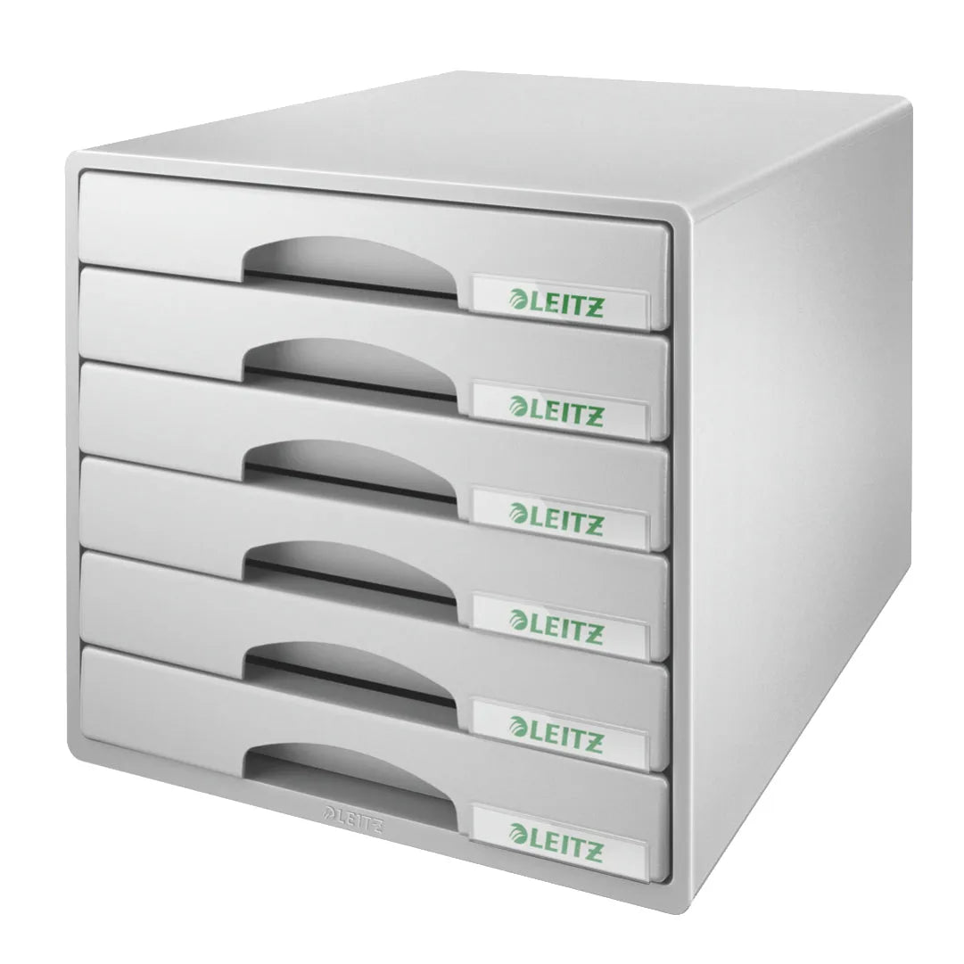 LEITZ Schubladenbox Plus grau DIN A4 mit 6 Schubladen