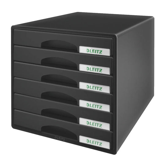 LEITZ Schubladenbox Plus schwarz DIN A4 mit 6 Schubladen