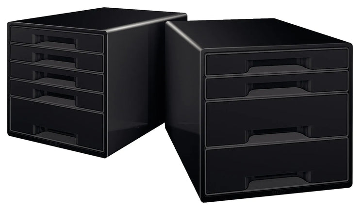 LEITZ Schubladenbox CUBE Duo Colour schwarz/grau DIN A4 mit 4 Schubladen