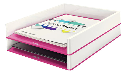 LEITZ Briefablage WOW Duo Colour perlweiß/pink