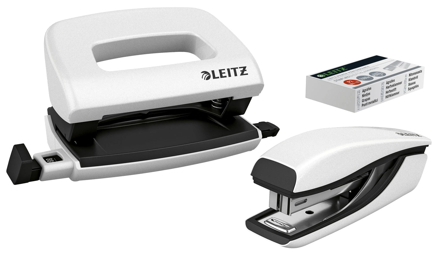 LEITZ Locher und Heftgeräte Set NeXXt WOW weiß