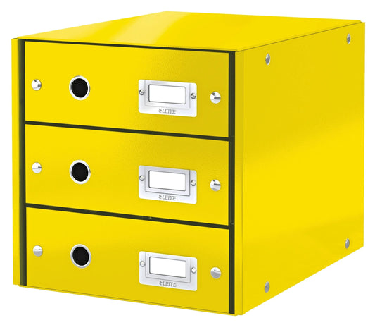 LEITZ Schubladenbox Click & Store gelb DIN A4 mit 3 Schubladen