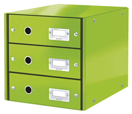 LEITZ Schubladenbox Click & Store grün DIN A4 mit 3 Schubladen