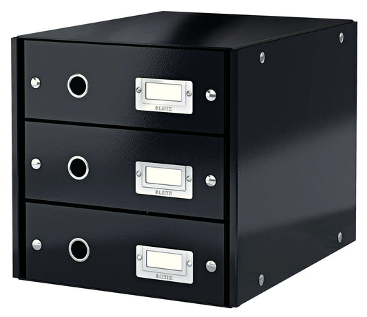 LEITZ Schubladenbox Click & Store schwarz DIN A4 mit 3 Schubladen