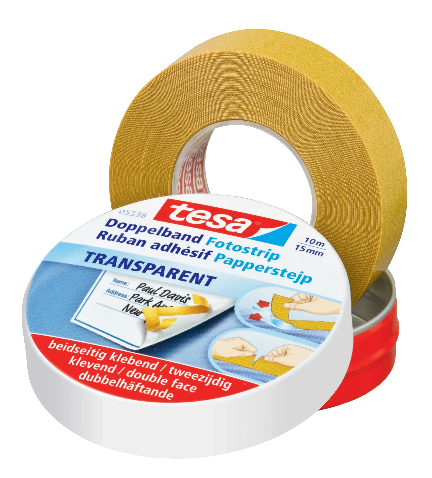 tesa doppelseitiges Klebeband transparent 15,0 mm x 10,0 m 1 Rolle