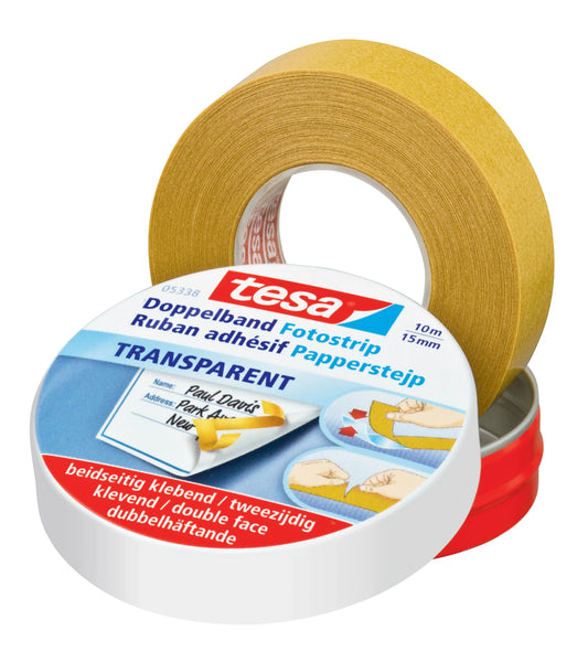 tesa doppelseitiges Klebeband transparent 15,0 mm x 10,0 m 1 Rolle