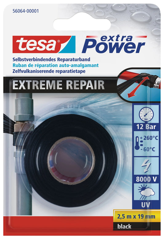tesa extra Power Extreme Repair Gewebeband schwarz 19,0 mm x 2,5 m 1 Rolle