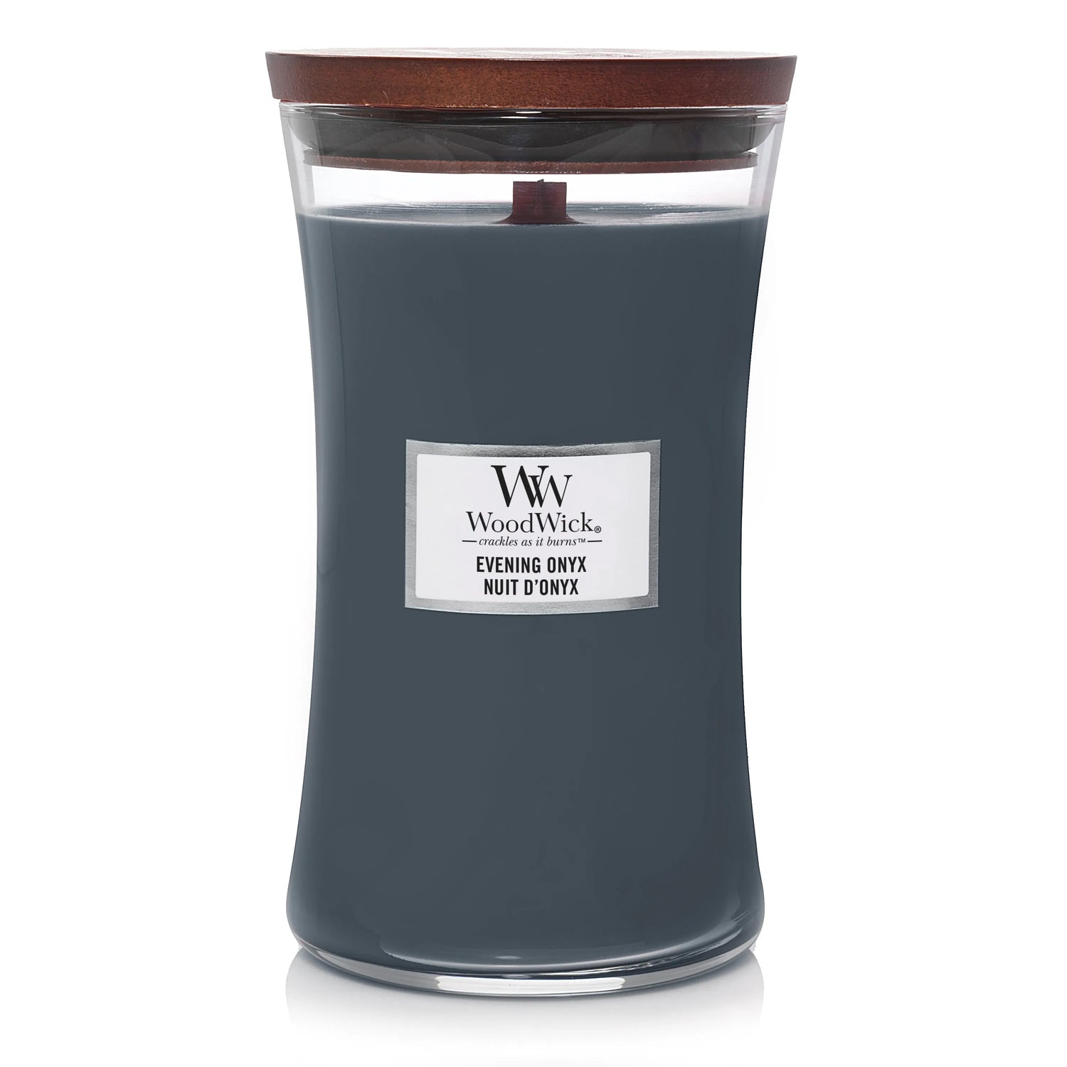 Woodwick knisternde Kerze Evening Onyx groß mit Holzdocht 610g Brenndauer bis zu 130 Std