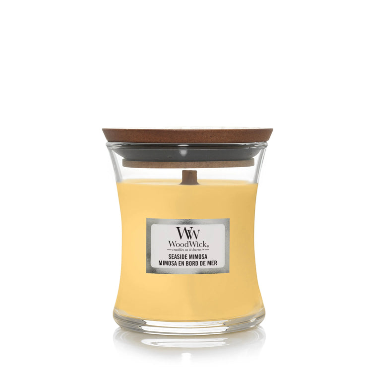 WoodWick knisternde Kerze Seaside Mimosa klein 85g Brenndauer bis zu 20 Std