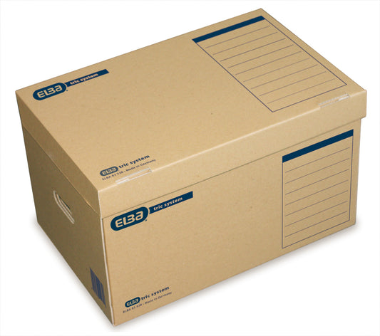 ELBA Archiv-Box, Aufbewahrungsbox tric system mit Klappdeckel, naturbraun, 10er Pack