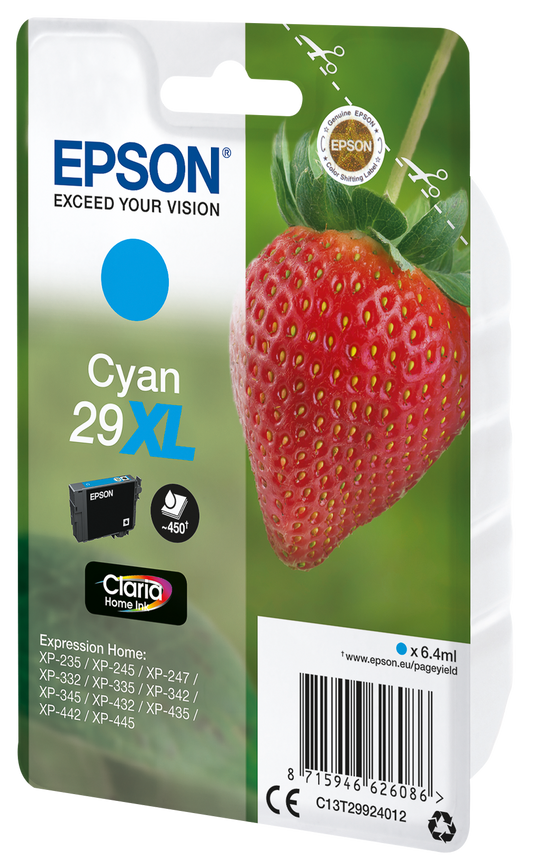 EPSON 29XL / T2992XL cyan Tintenpatrone Erdbeere
