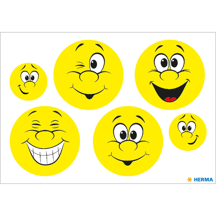 6 HERMA reflektierende Aufkleber Smiley
